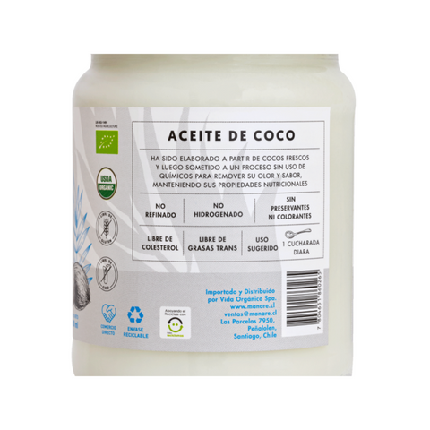 Aceite de coco sin olor y sin sabor orgánico 500 ml