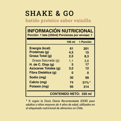 Bebida Shake & Go Vainilla protein 330 ml
