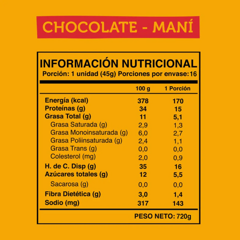 Wild Protein Chocolate Maní 16 unidades