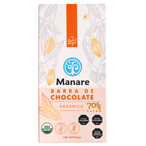 Barra de Chocolate orgánico 70% cacao