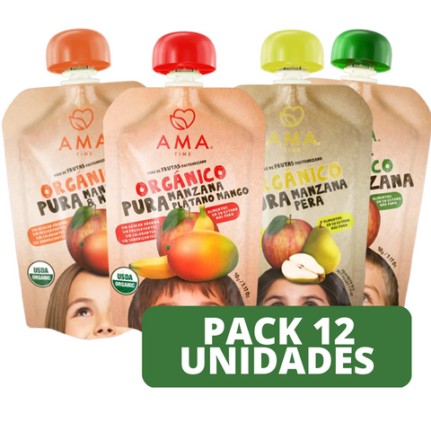 Pack Pure de frutas 12 unidades AMA