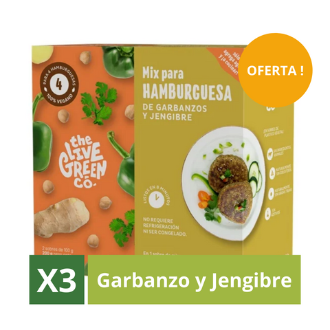Pack Mix para Hamburguesas: Garbanzo y Jengibre (3 un)